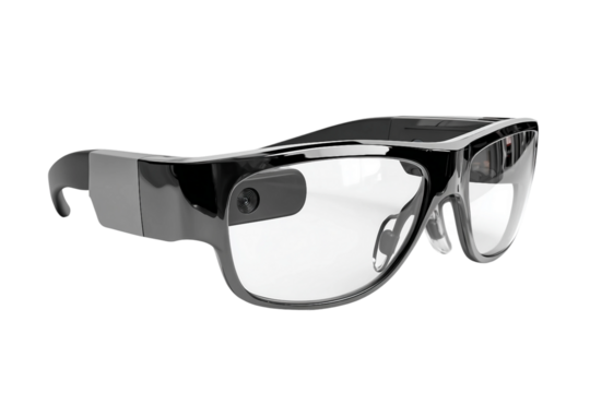 Augmented reality smart glasses isolated on transparent background
