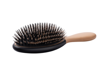 Wireless smart hairbrush for hair wellness isolated on transparent background