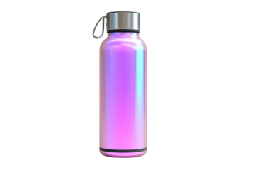 Portable smart hydration bottle with app monitoring isolated on transparent background