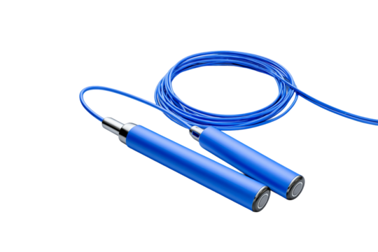 Connected smart jump rope with app integration isolated on transparent background