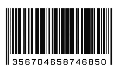 Barcode Vector Illustration With Number Sequence, Clean Line Design, Minimal Black And White Coding Pattern, Modern Identification Graphic, Editable Abstract Label Template Artwork