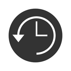 Time back icon isolated on transparent background