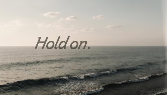 Calm Ocean Horizon with Inspiring Text Overlay. - Powered by Adobe