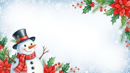 Snowman with Christmas Decorations Border 113543 20251127