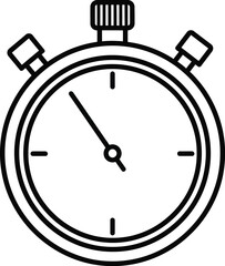 Stopwatch line art icon depicting time measurement, deadline, urgency, and precision. a simple vector illustration for timing and efficiency concepts.