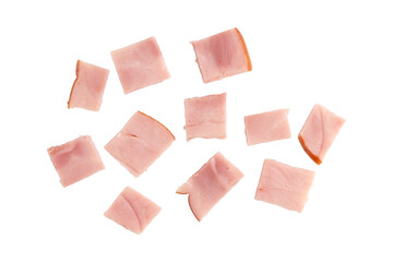 cooked and smoked ham isolated