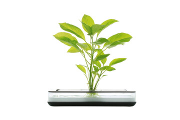 Smart Plant Health Monitor with Moisture and Light Feedback isolated on transparent background