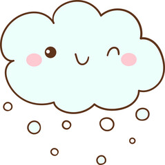 Cute cloud illustration Snow day Christmas winter season Classroom decor