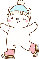 Cute polar bear plating snow Snow day Christmas winter season Classroom decor