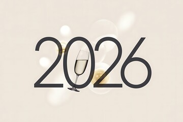 Toast to 2026 with festive champagne, perfect for New Year's Eve celebrations and welcoming fresh starts, ideal for party invitations and event promotions