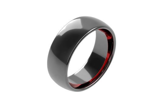 Smart Ring with App-Connected Health Notifications isolated on transparent background