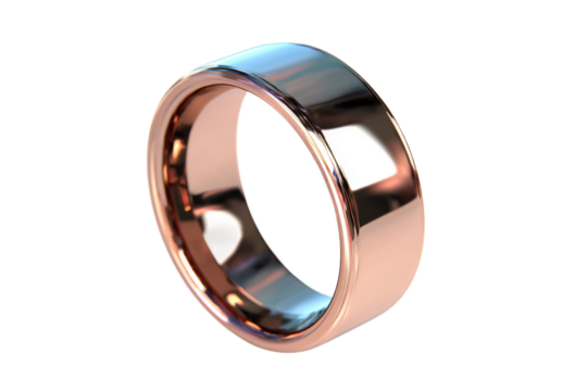 Intelligent Smart Ring with Multi-Function Sensors isolated on transparent background - Powered by Adobe