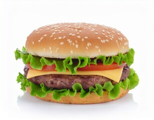 hamburger on white background