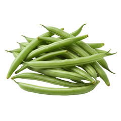 Fresh Green Beans Pile Isolated On Background