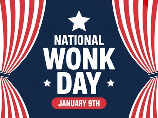 Celebrate national wonk day january 9th with patriotic stars and stripes curtains