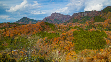 つつじヶ丘展望台から見る紅葉　茨城　大子町　絶景