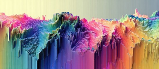 Abstract colorful mountain range illustration creative digital art design