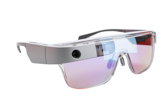 Smart Sunglasses with AR Display and Interactive Features isolated on transparent background