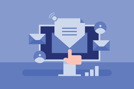 Customers opening email messages and responding to brand email marketing campaign that increase traffic and conversions.