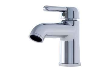 High-Tech Smart Water Faucet with Flow and Consumption Monitoring isolated on transparent background