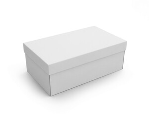 Fototapeta premium White Shoe Box with Lid Packaging
