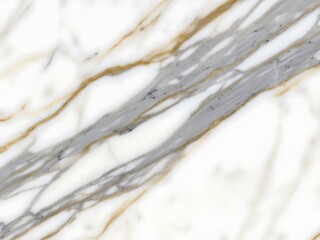 Modern and opulent white stone slab for countertops or flooring, accented with beautiful, flowing gold details