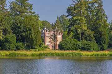 The Gothic House in Worlitz Park, in the middle of an English landscape garden
