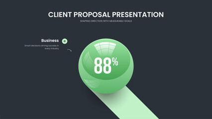 Service Portfolio Slide Layout Vector Illustration. Modern Briefing One Option Chart Presentation Template. Enterprise Development 1 Element Graph Frame Design.