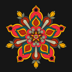 Mandala traditional tattoo design retro