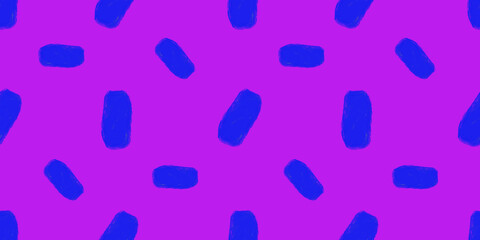 Bold abstract art with blue shapes on a vibrant purple background showcasing playful design elements