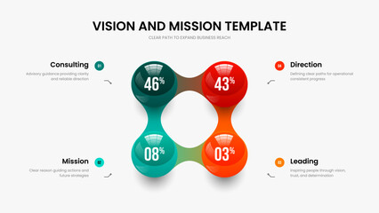 Elegant Report Four Step Infographic Presentation Template. Digital Forecast Frame Design Vector Illustration. Visual Planning 4 Element Chart Slide Layout.