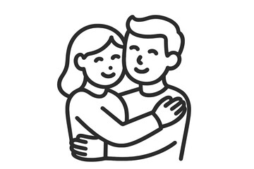 Smiling couple embracing showing love and affection