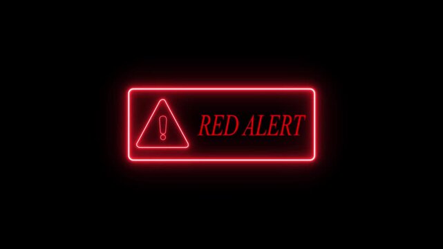Red Alert Warning Signals and Global Market Risk Concept red alert warning signals urgent trade barriers animation on the black background.