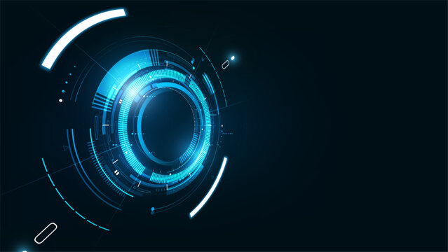 Abstract futuristic electronic circuit technology background concept, 3d perspective view, vector illustraion