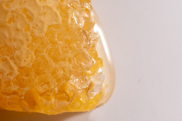 Close up of natural honeycomb texture