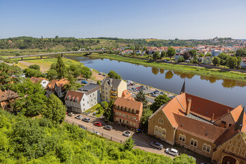 View Meissen and the Elbe, seen from the castle hill