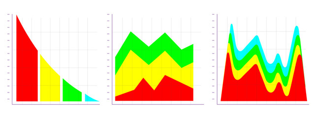 Visualizing Data: A vibrant collection of bar, area, and line charts dynamically present crucial information, effectively conveying statistics and data trends.