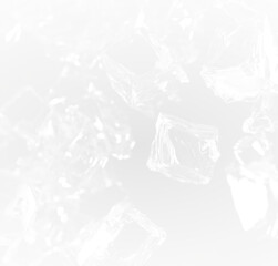 Crystal ice PNG. Transparent frozen glass Christmas decoration isolated. Winter New Year vector design
