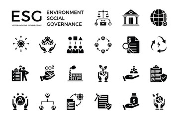 ESG Compliance & Sustainability Icons