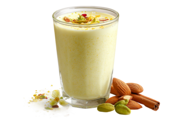 Cooling festive thandai isolated on transparent background