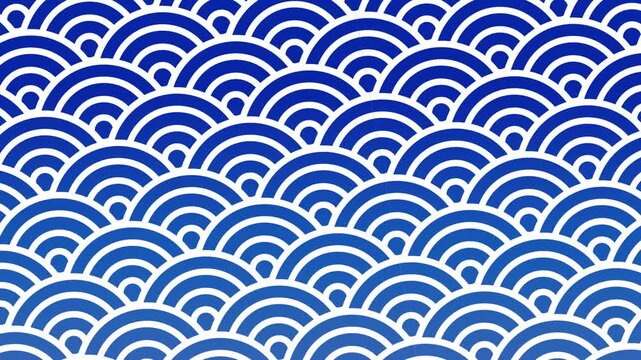 年賀状, 和風, 和柄, 模様, シームレス, ベクター, 波, イラスト, デザイン