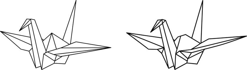 Origami Paper Crane Illustration, Year 2026 Symbolism, Origami Bird