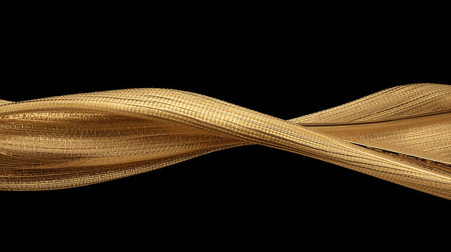 Shiny golden fluid wave elegant textured abstract design element