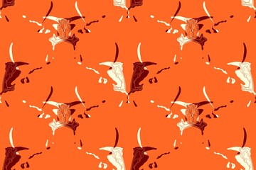 Exotic island texture. Seamless decorative texture of figures in a pattern