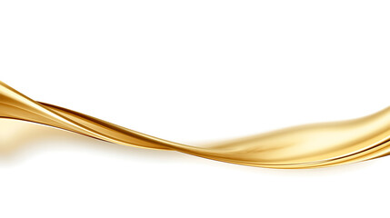 Golden flowing fluid wave element, elegant abstract design.
