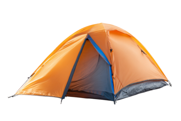 Two-person ultra light backpacking tent isolated on transparent background