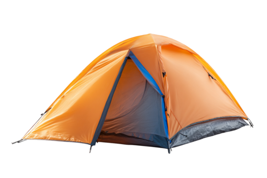 Two-person ultra light backpacking tent isolated on transparent background