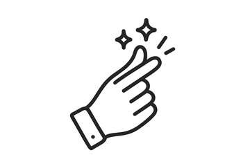 Minimalist hand making the popular Korean finger heart gesture with sparkles