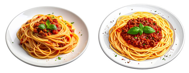 Realistic Leftover Pasta with Meat Sauce &mdash; Transparent Background PNG
