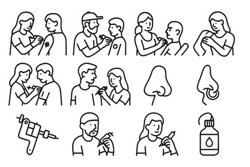 Body modification procedures including tattooing and piercing with professional studio equipment